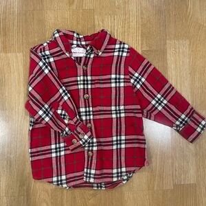 Hanna Andersson Red Plaid Button Down Shirt